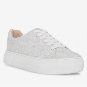 LIKE NEW Betsey Johnson Rhinestone Platform Sneakers